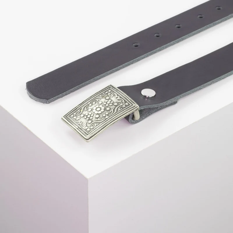 Ledergürtel 3cm mit Schnalle Kitzbühel silber