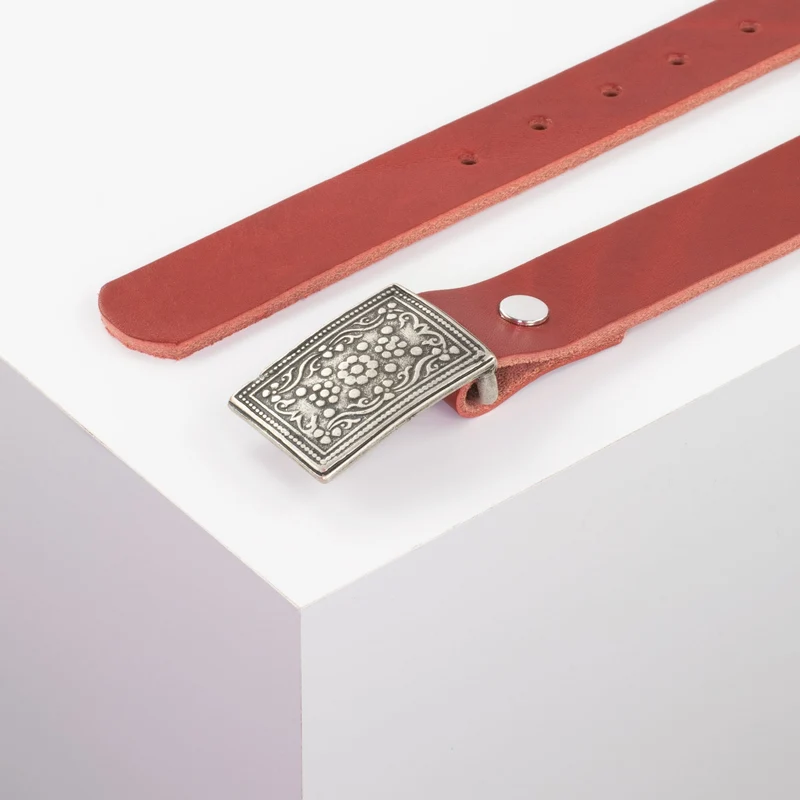 Ledergürtel 3cm mit Schnalle Kitzbühel silber