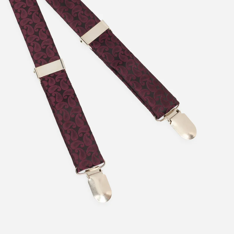 EMILIO bordeaux paisley – Herren-Hosenträger