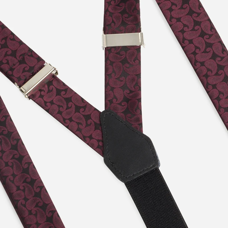 EMILIO bordeaux paisley – Herren-Hosenträger