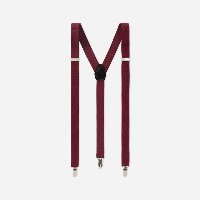 VICO bordeaux uni – Herren-Hosenträger