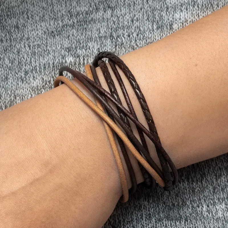 Wickelarmband glatt & geflochten