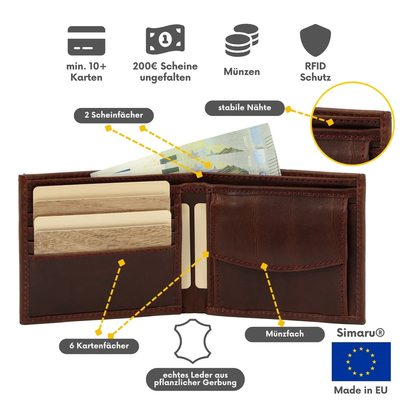 Leder-Brieftasche Ceasar