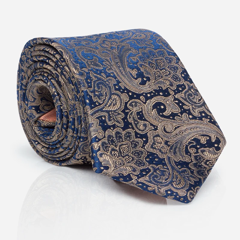 LUAN beige paisley – Seidenkrawatte im Paisley-Dessin
