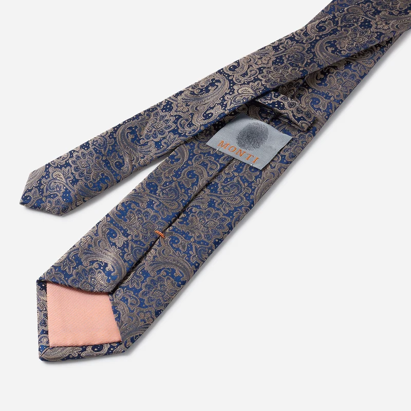 LUAN beige paisley – Seidenkrawatte im Paisley-Dessin