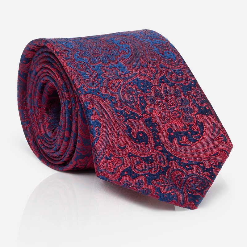 LUAN red paisley – Seidenkrawatte im Paisley-Dessin