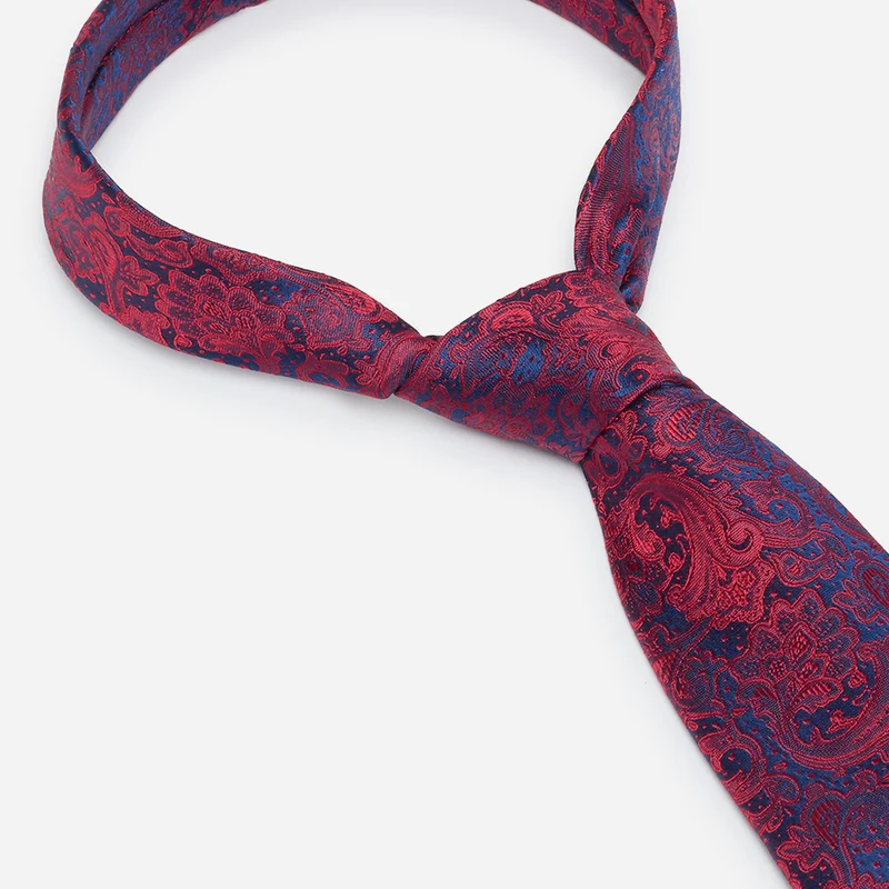 LUAN red paisley – Seidenkrawatte im Paisley-Dessin