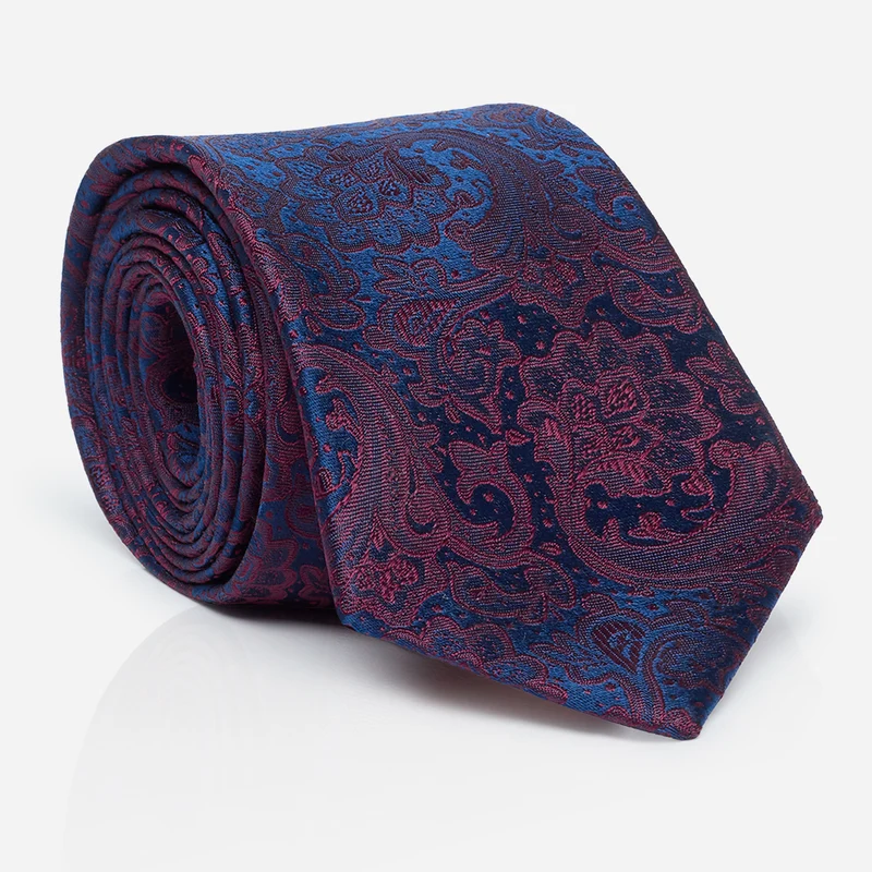 LUAN bordeaux paisley – Seidenkrawatte im Paisley-Dessin
