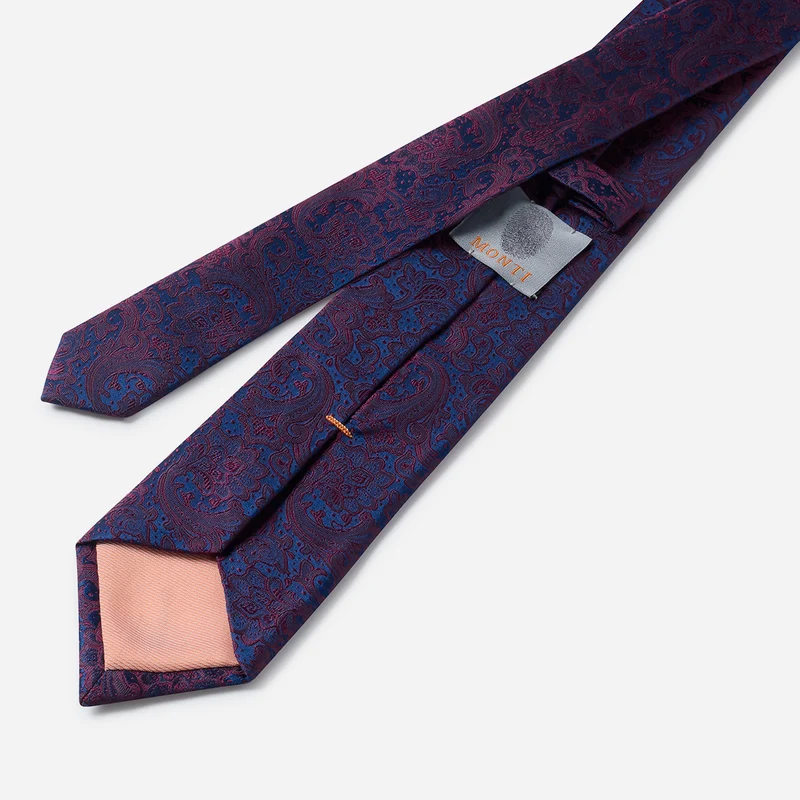 LUAN bordeaux paisley – Seidenkrawatte im Paisley-Dessin