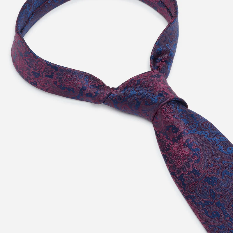 LUAN bordeaux paisley – Seidenkrawatte im Paisley-Dessin