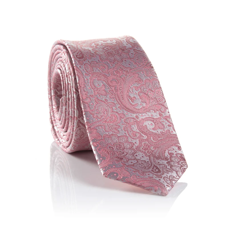 LELIO bright red paisley – Seidenkrawatte im Paisley-Dessin