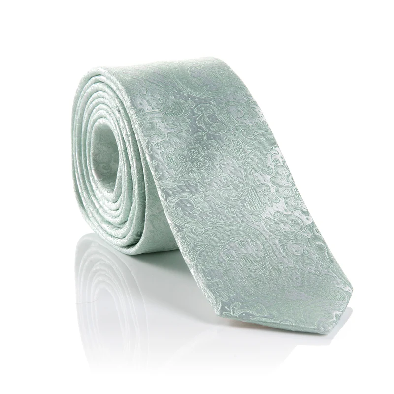 LELIO mint paisley – Seidenkrawatte im Paisley-Dessin