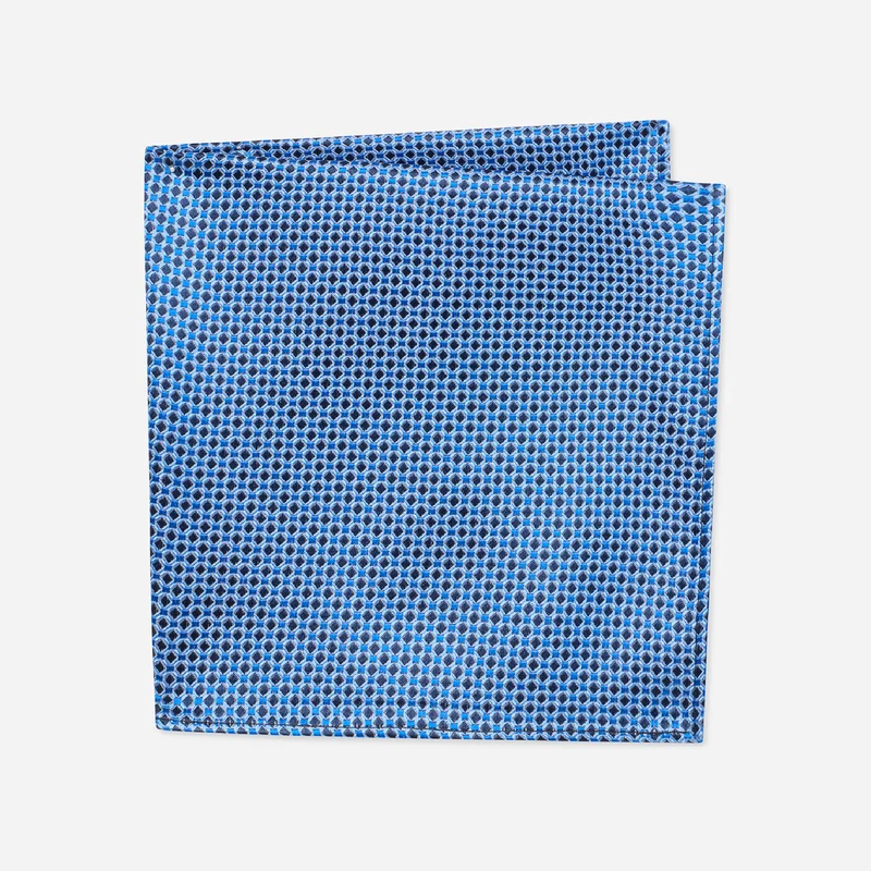 TOMMASO blue fantasie – Seiden-Einstecktuch