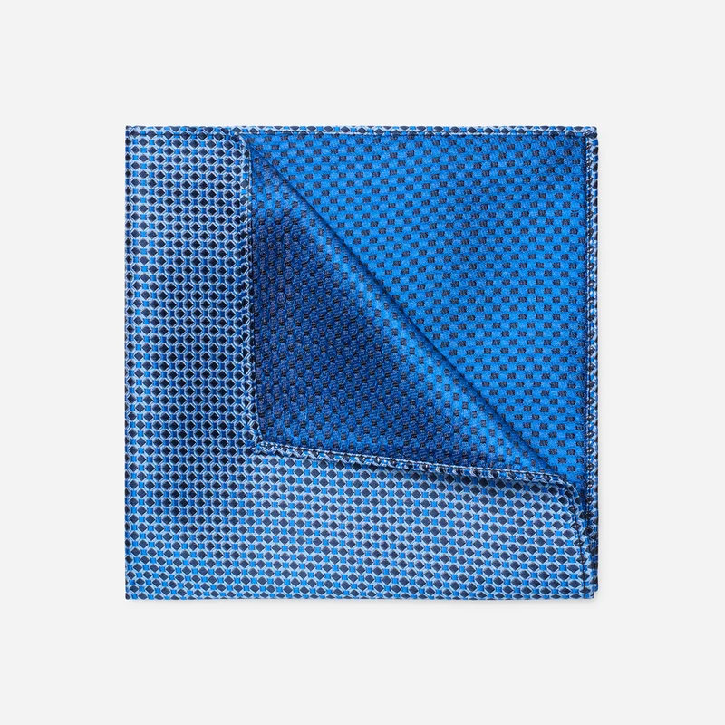 TOMMASO blue fantasie – Seiden-Einstecktuch