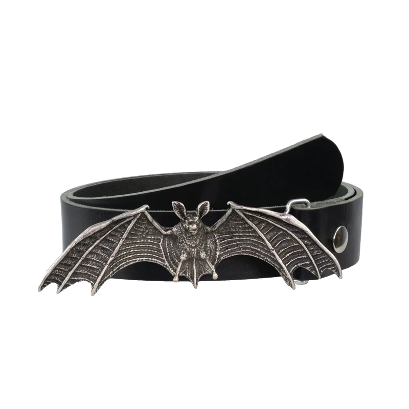 Ledergürtel 4cm mit Schnalle Fledermaus