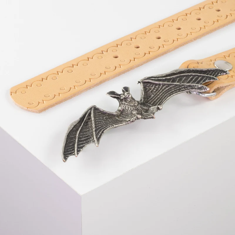 Ledergürtel 4cm mit Schnalle Fledermaus