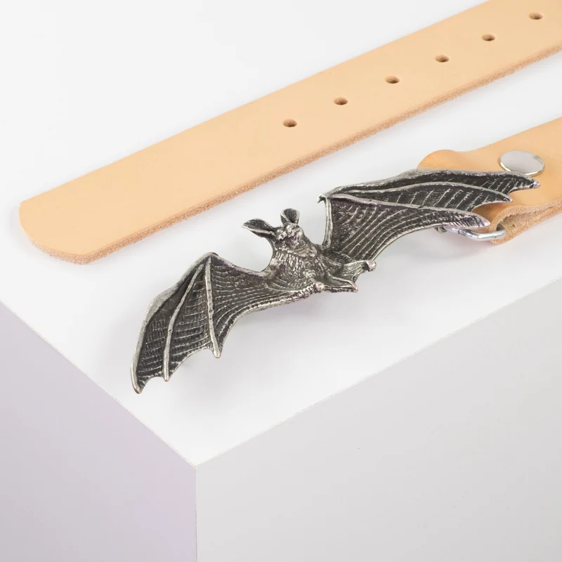 Ledergürtel 4cm mit Schnalle Fledermaus
