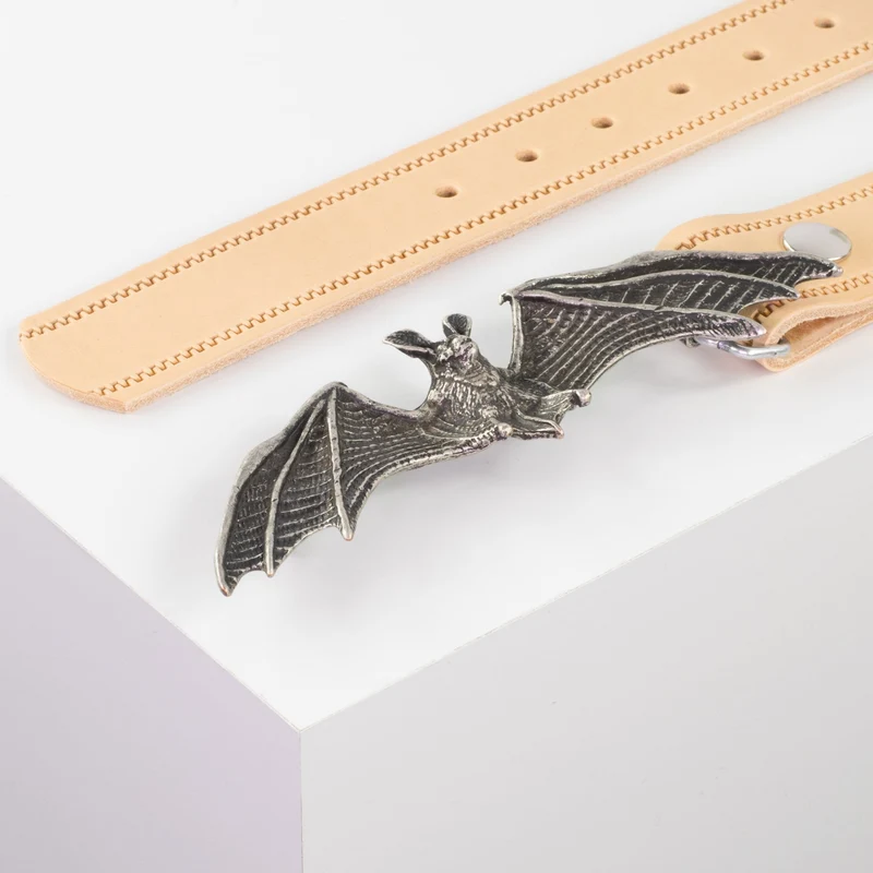 Ledergürtel 4cm mit Schnalle Fledermaus