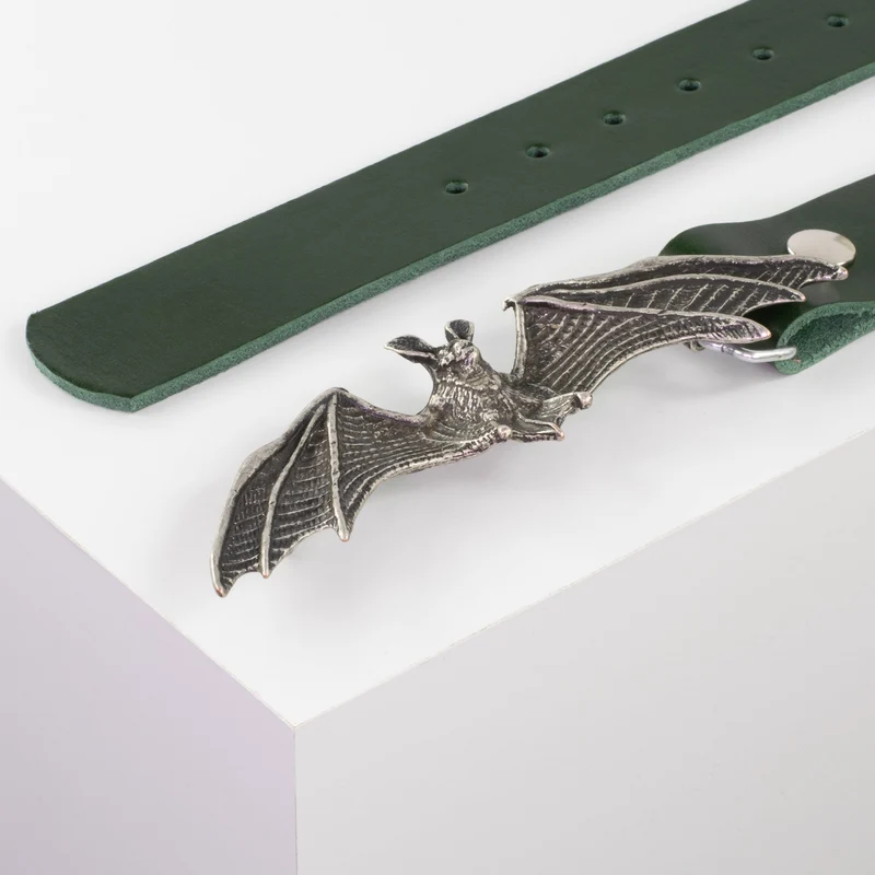 Ledergürtel 4cm mit Schnalle Fledermaus