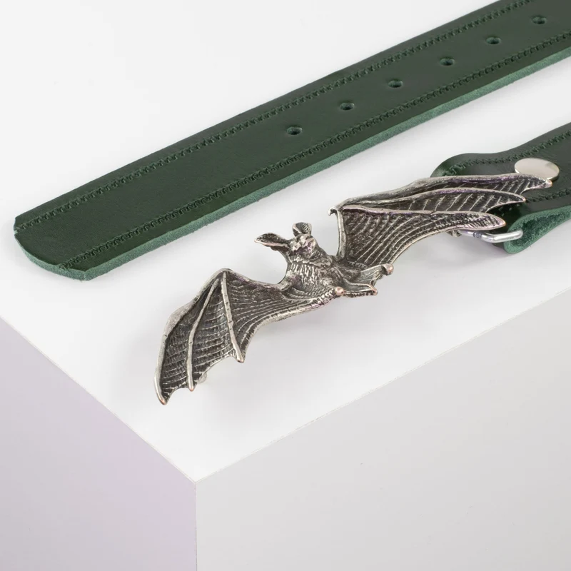 Ledergürtel 4cm mit Schnalle Fledermaus