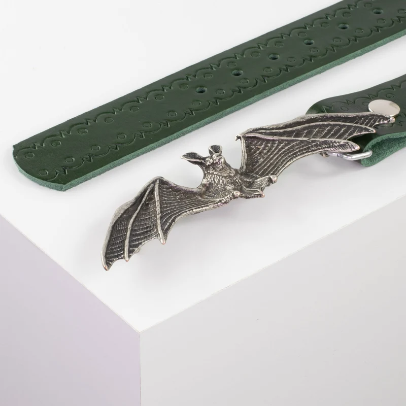 Ledergürtel 4cm mit Schnalle Fledermaus