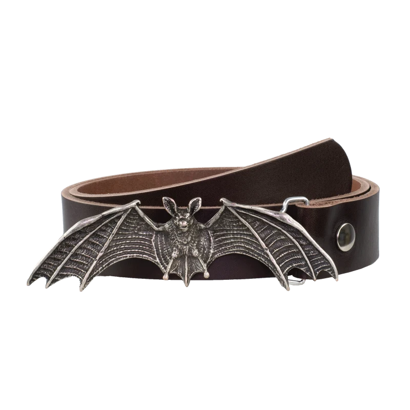 Ledergürtel 4cm mit Schnalle Fledermaus