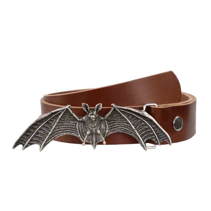 Ledergürtel 4cm mit Schnalle Fledermaus