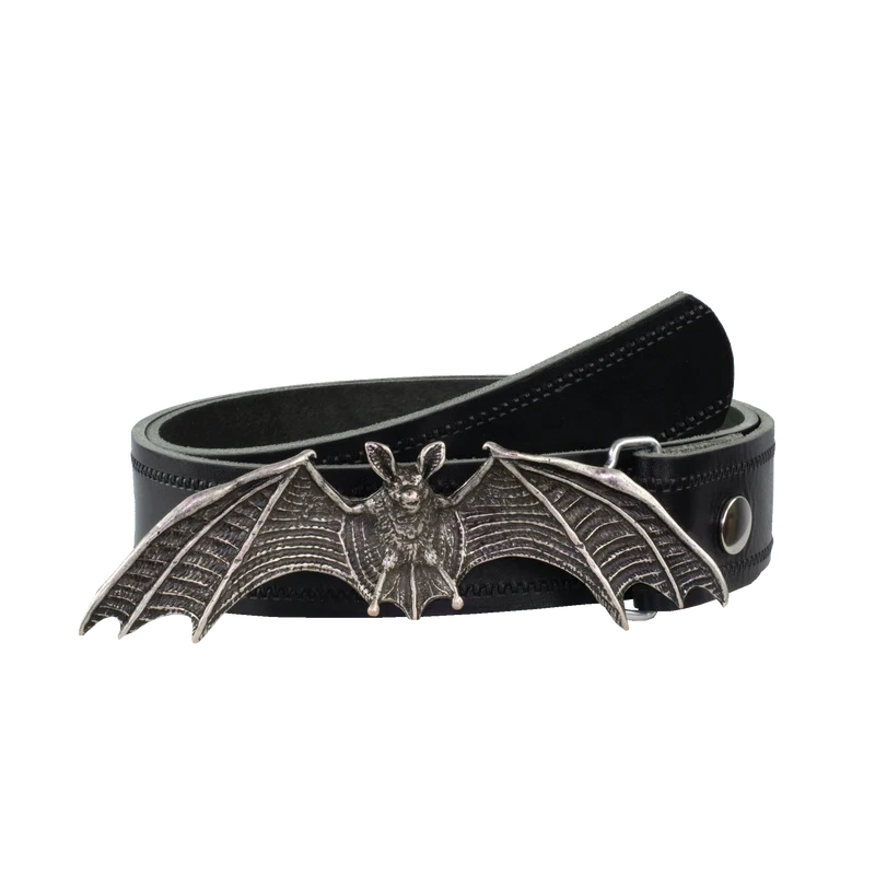 Ledergürtel 4cm mit Schnalle Fledermaus