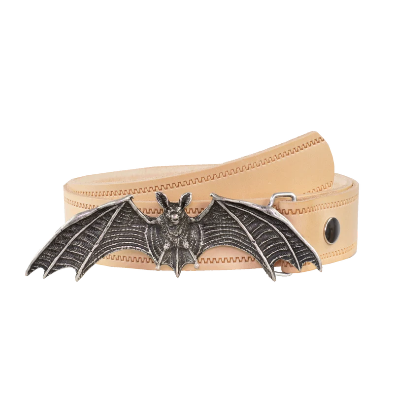 Ledergürtel 4cm mit Schnalle Fledermaus