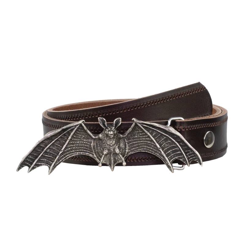 Ledergürtel 4cm mit Schnalle Fledermaus
