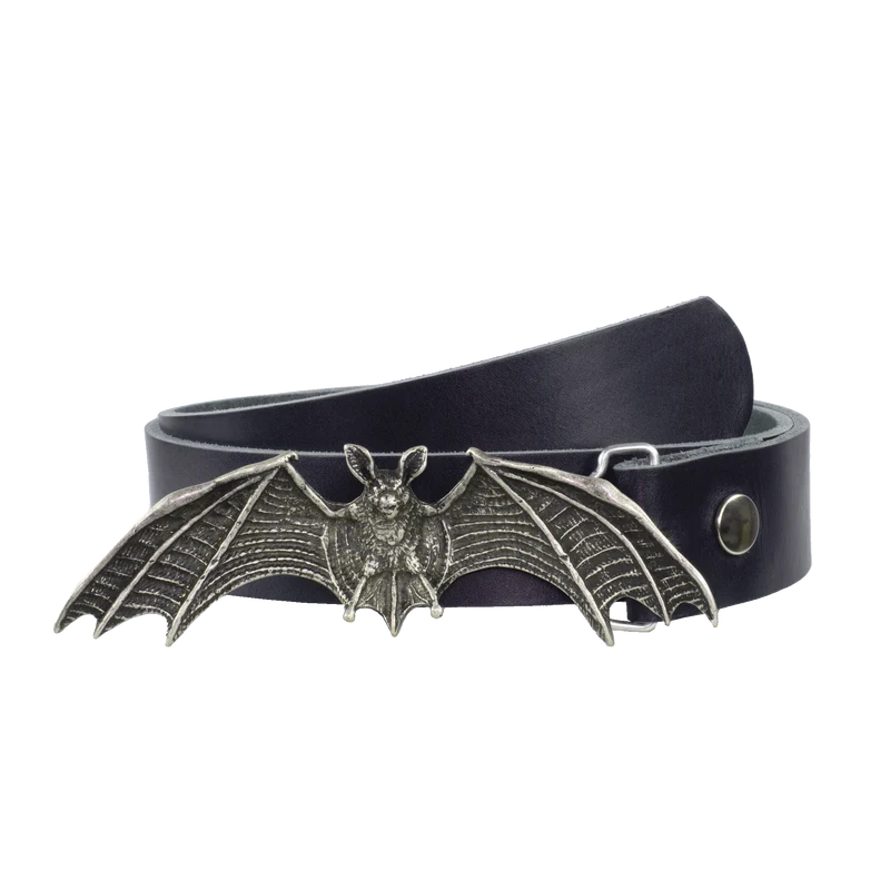 Ledergürtel 4cm mit Schnalle Fledermaus