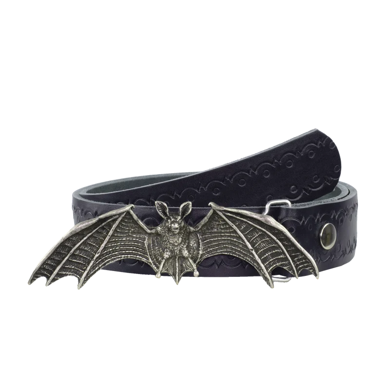 Ledergürtel 4cm mit Schnalle Fledermaus
