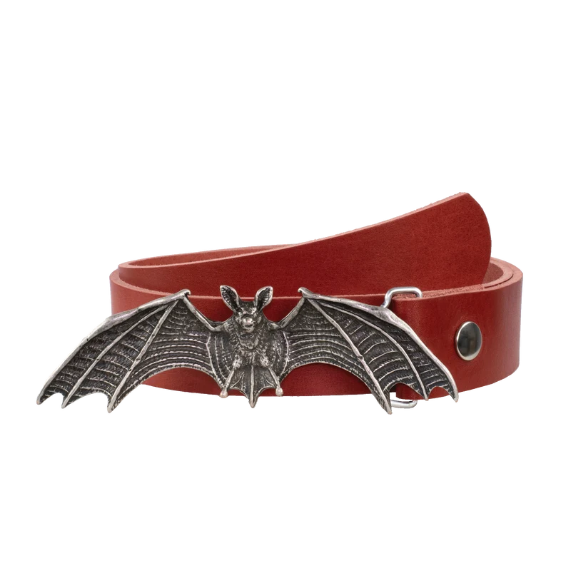 Ledergürtel 4cm mit Schnalle Fledermaus