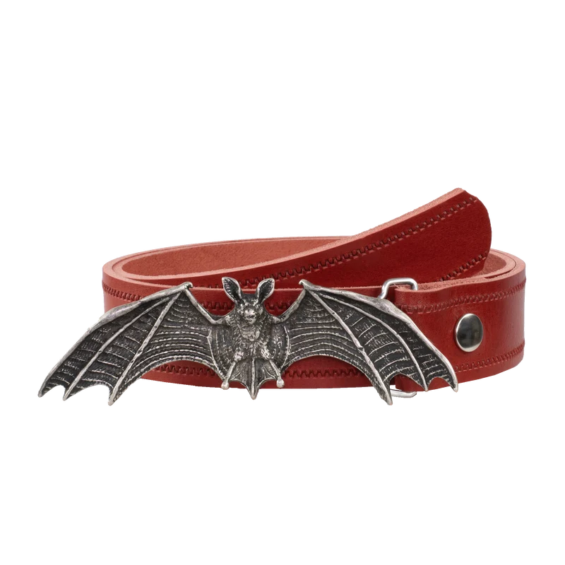 Ledergürtel 4cm mit Schnalle Fledermaus