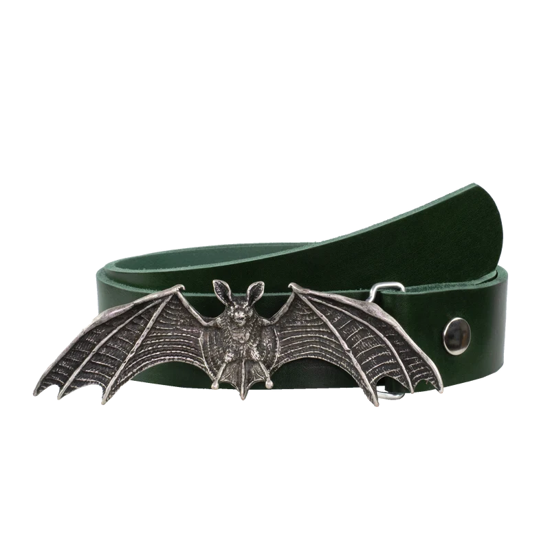 Ledergürtel 4cm mit Schnalle Fledermaus