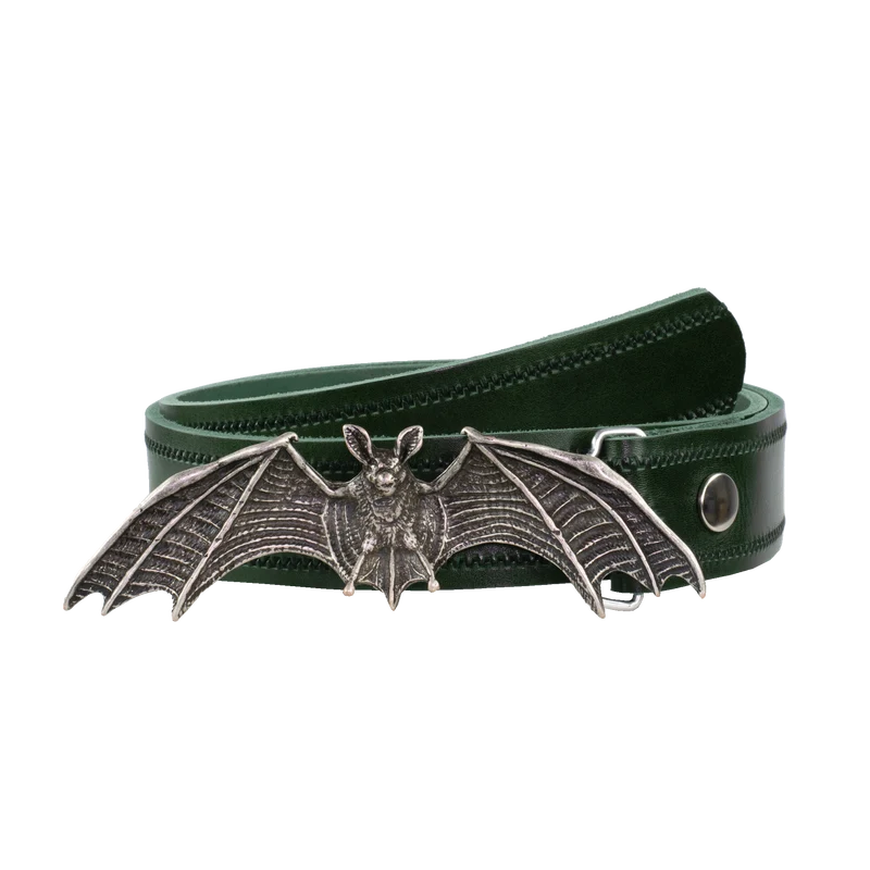 Ledergürtel 4cm mit Schnalle Fledermaus