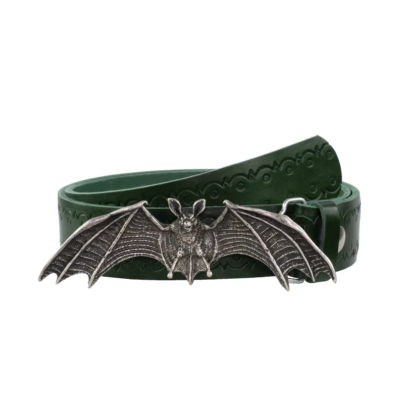 Ledergürtel 4cm mit Schnalle Fledermaus