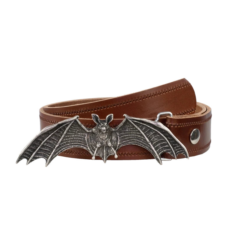 Ledergürtel 4cm mit Schnalle Fledermaus
