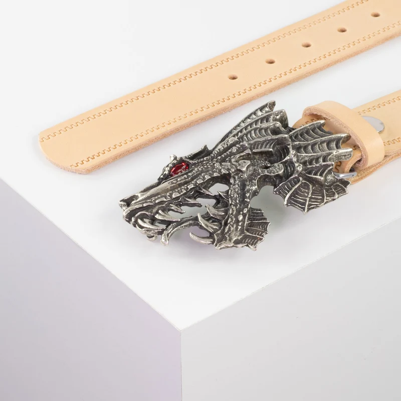 Ledergürtel 4cm mit Schnalle Drache
