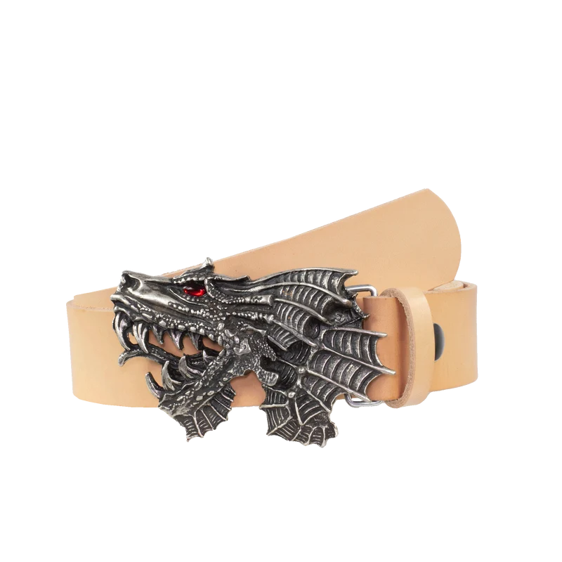 Ledergürtel 4cm mit Schnalle Drache