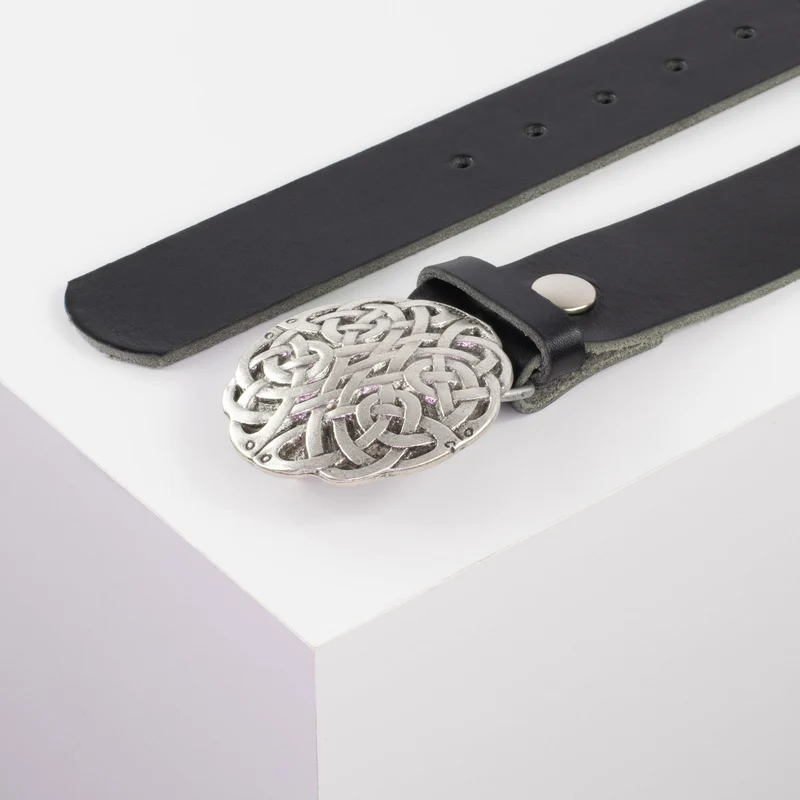 Ledergürtel 4cm mit Schnalle Gordischer Knoten