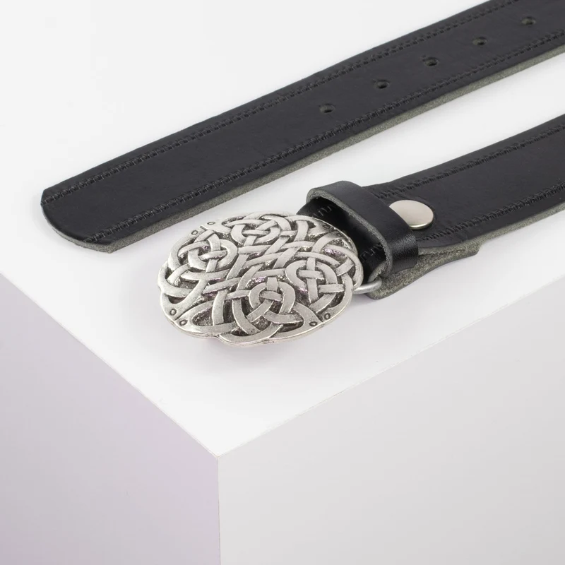 Ledergürtel 4cm mit Schnalle Gordischer Knoten
