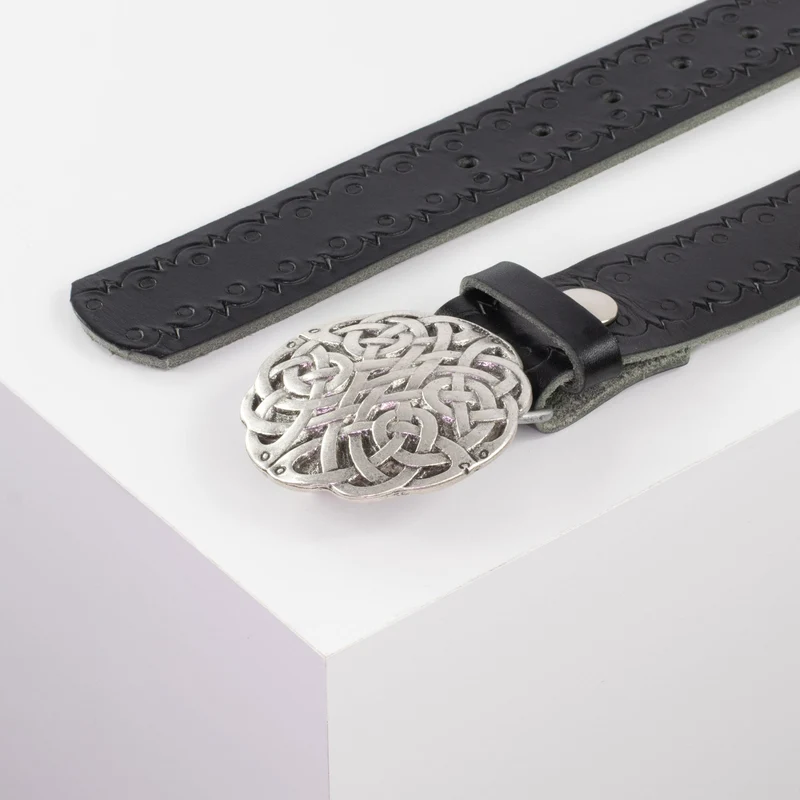 Ledergürtel 4cm mit Schnalle Gordischer Knoten