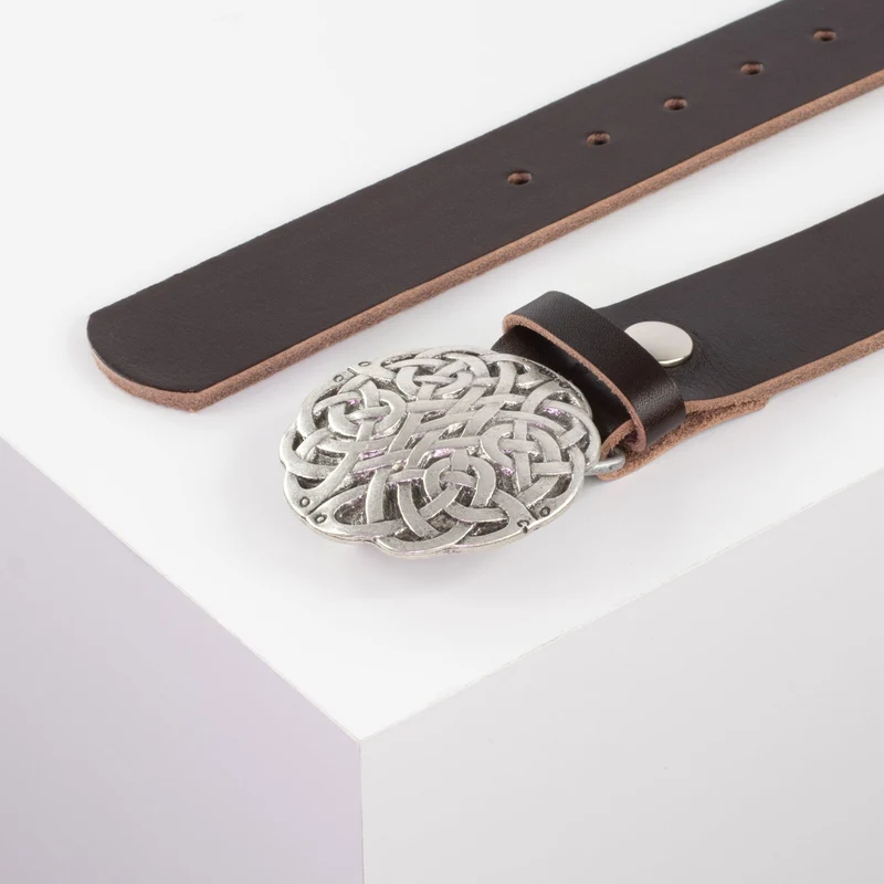 Ledergürtel 4cm mit Schnalle Gordischer Knoten
