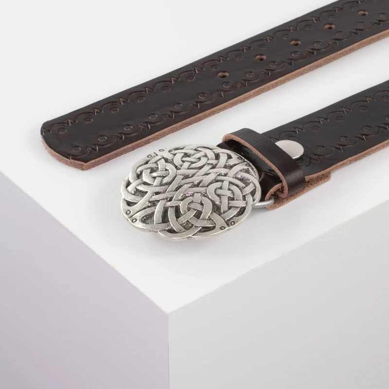 Ledergürtel 4cm mit Schnalle Gordischer Knoten