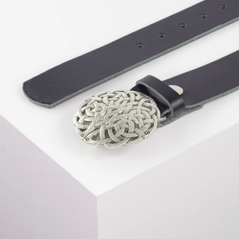 Ledergürtel 4cm mit Schnalle Gordischer Knoten