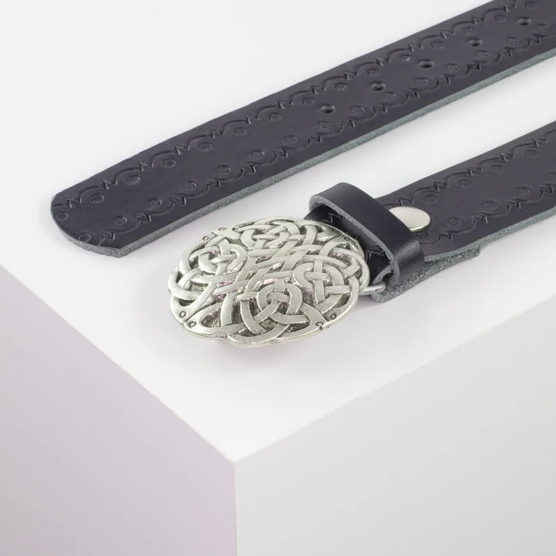 Ledergürtel 4cm mit Schnalle Gordischer Knoten