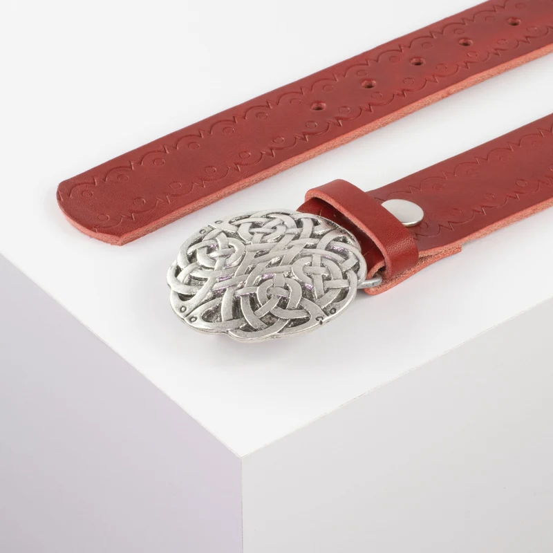 Ledergürtel 4cm mit Schnalle Gordischer Knoten