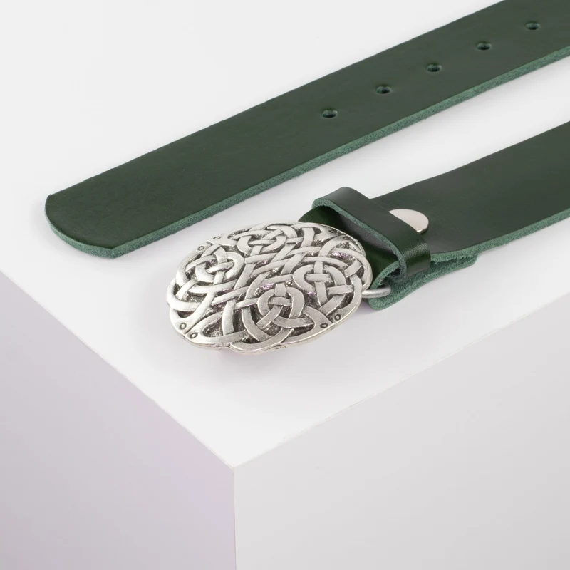 Ledergürtel 4cm mit Schnalle Gordischer Knoten