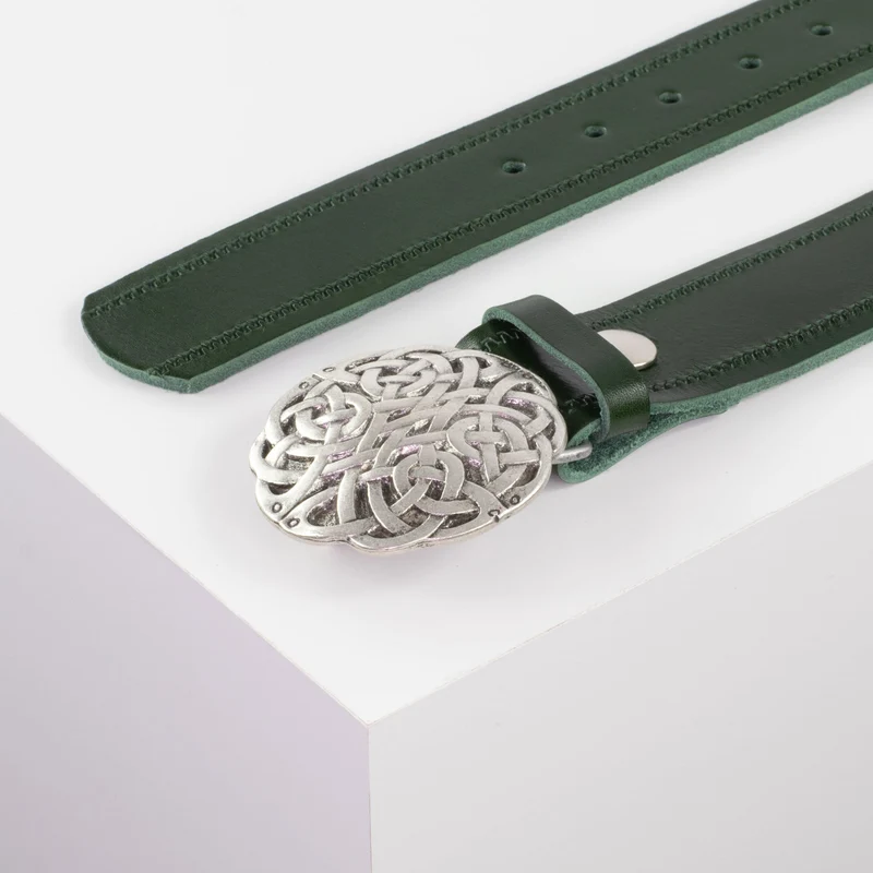 Ledergürtel 4cm mit Schnalle Gordischer Knoten